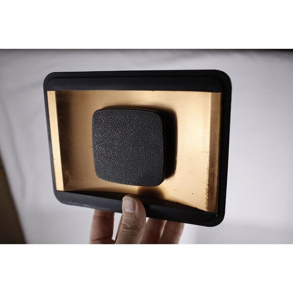 1960-1970s Kromex Kitchen storage tins, faux wood grain flower design copper - Picture 4 of 10